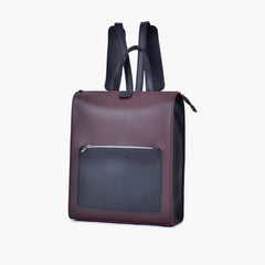 Burgundy and black adventure backpack