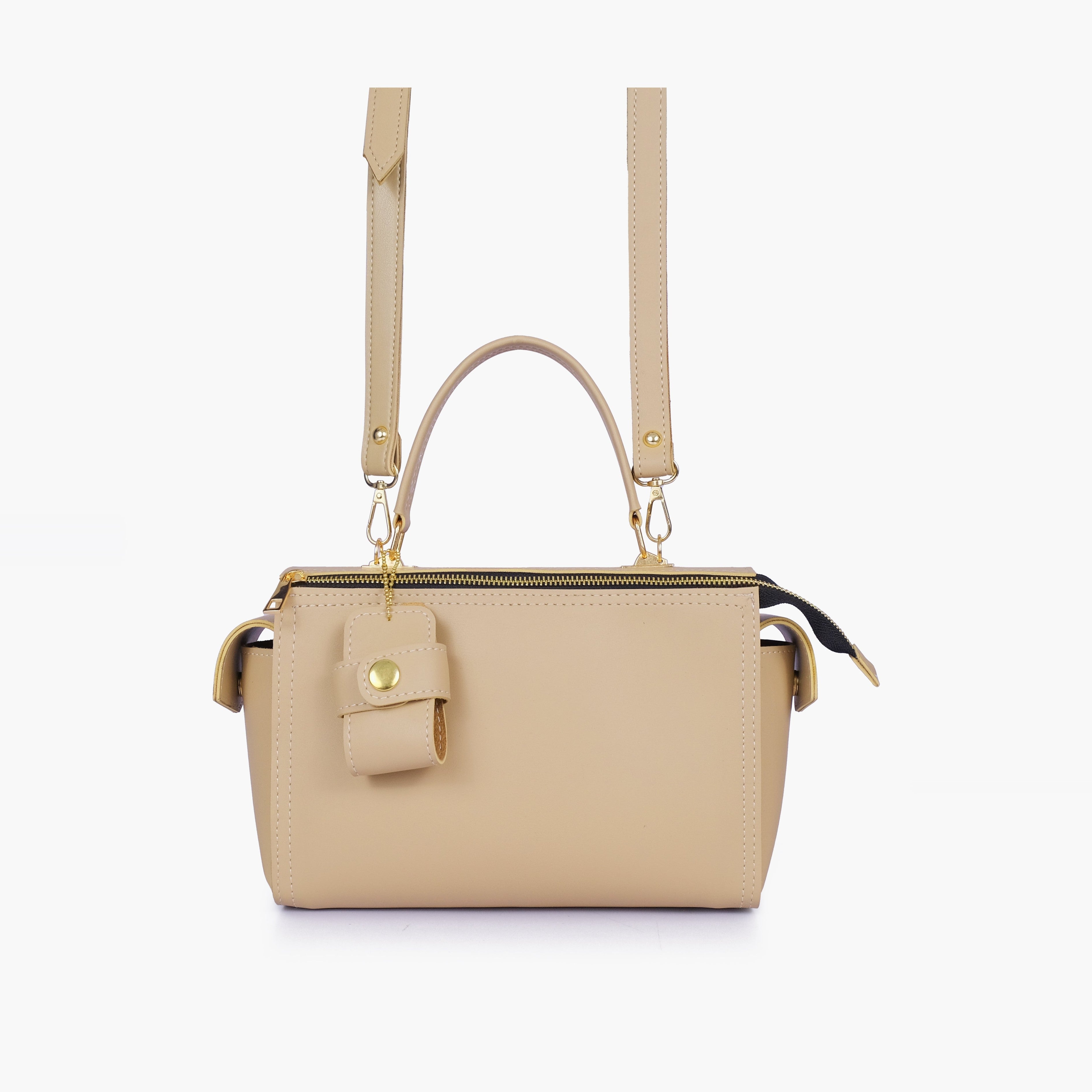 Off-white bowling bag with top-handle