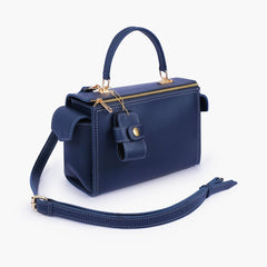 Blue bowling bag with top-handle