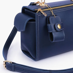 Blue bowling bag with top-handle