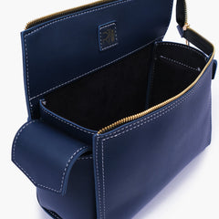 Blue bowling bag with top-handle