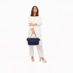 Blue bowling bag with top-handle