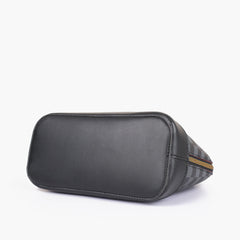 Black dome satchel handbag
