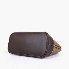 Brown dome satchel handbag