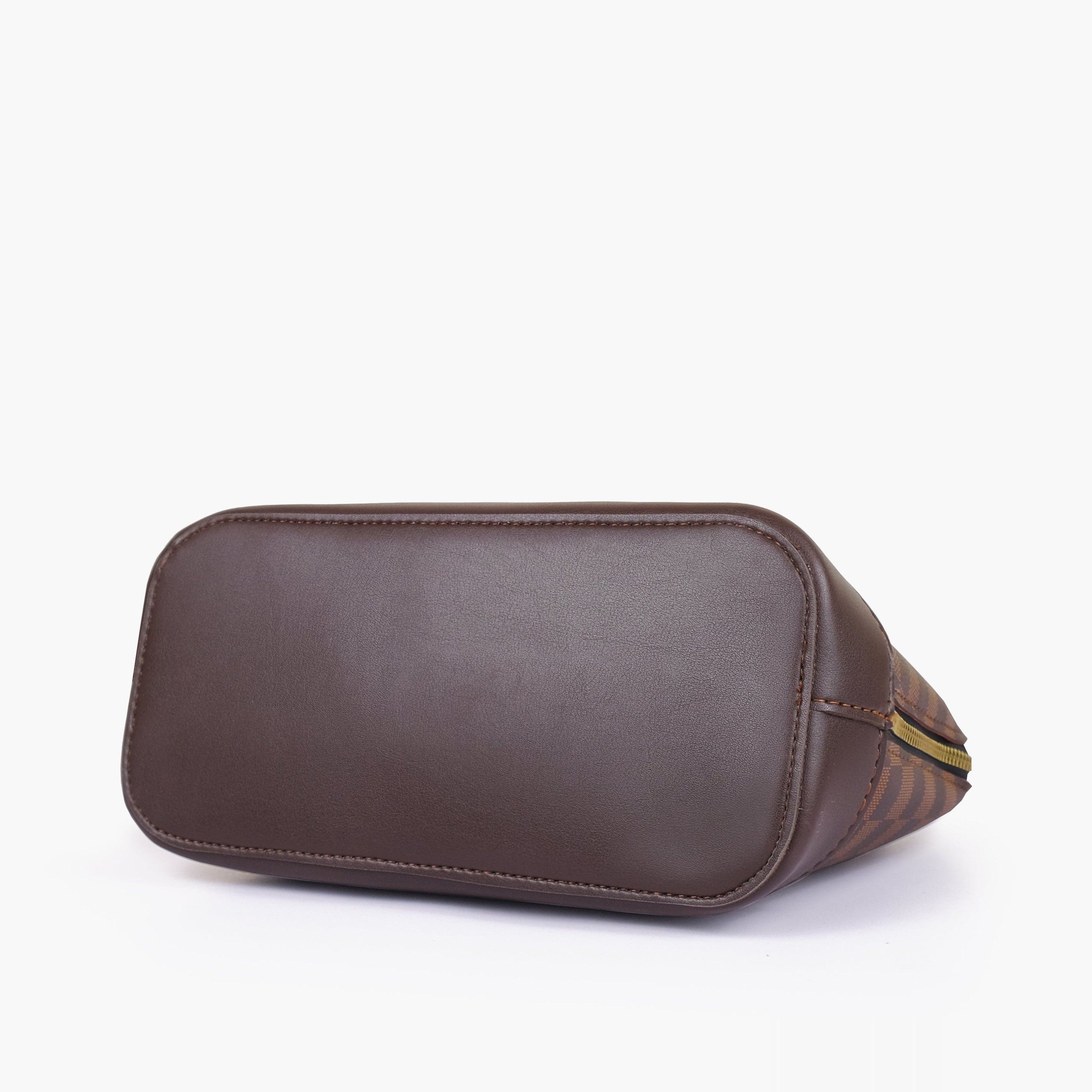Dark brown dome satchel handbag
