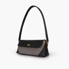 Black baguette shoulder bag