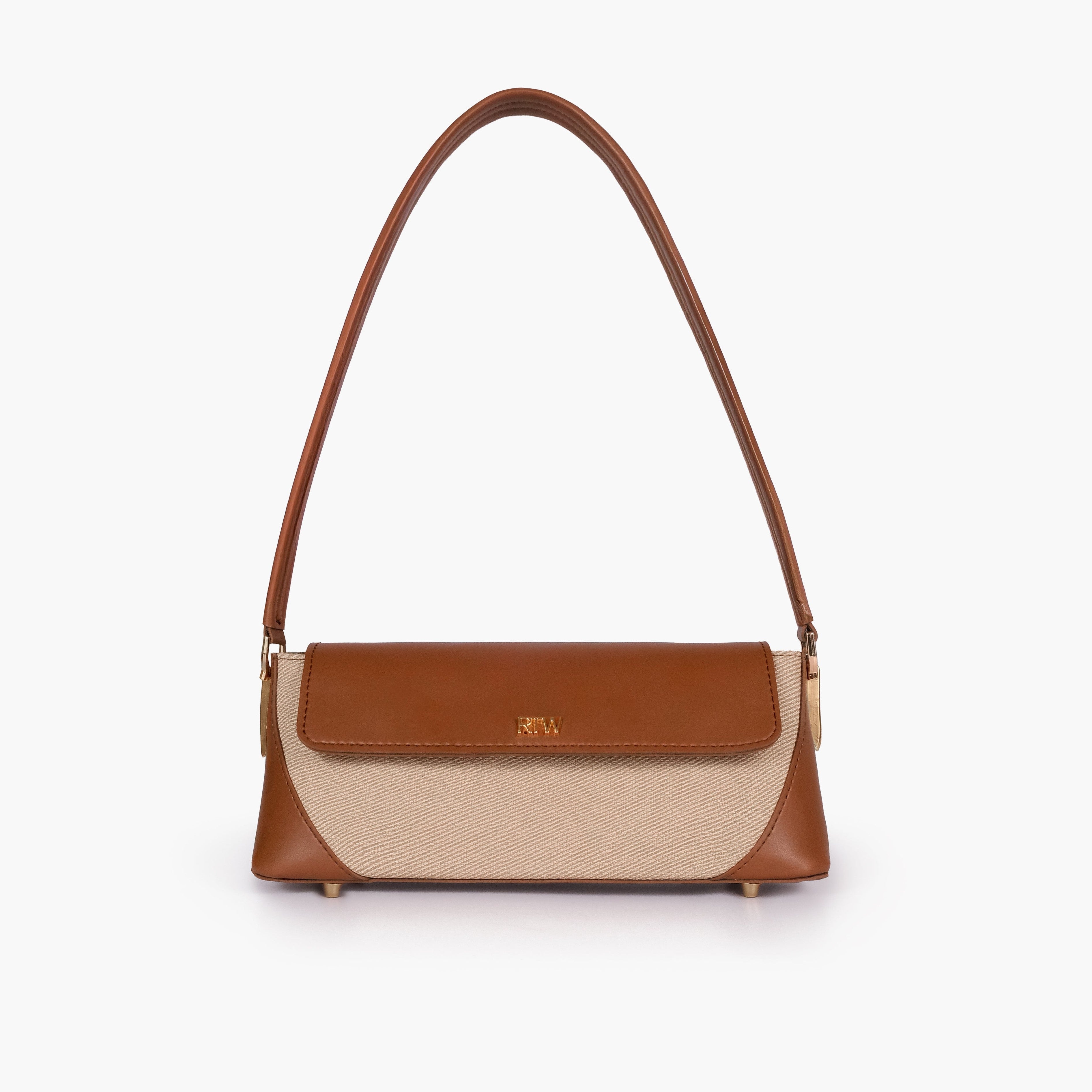 Brown baguette shoulder bag