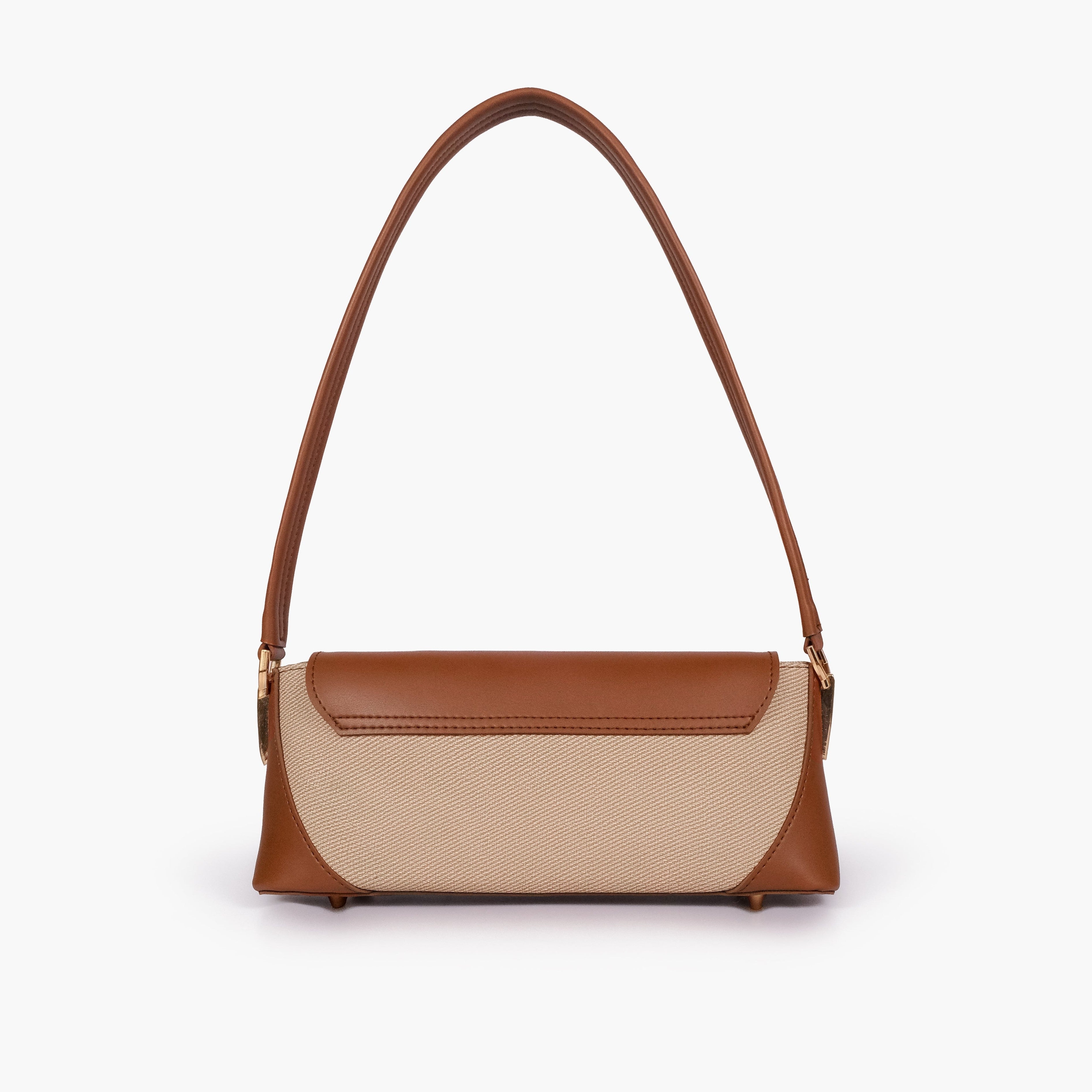 Brown baguette shoulder bag