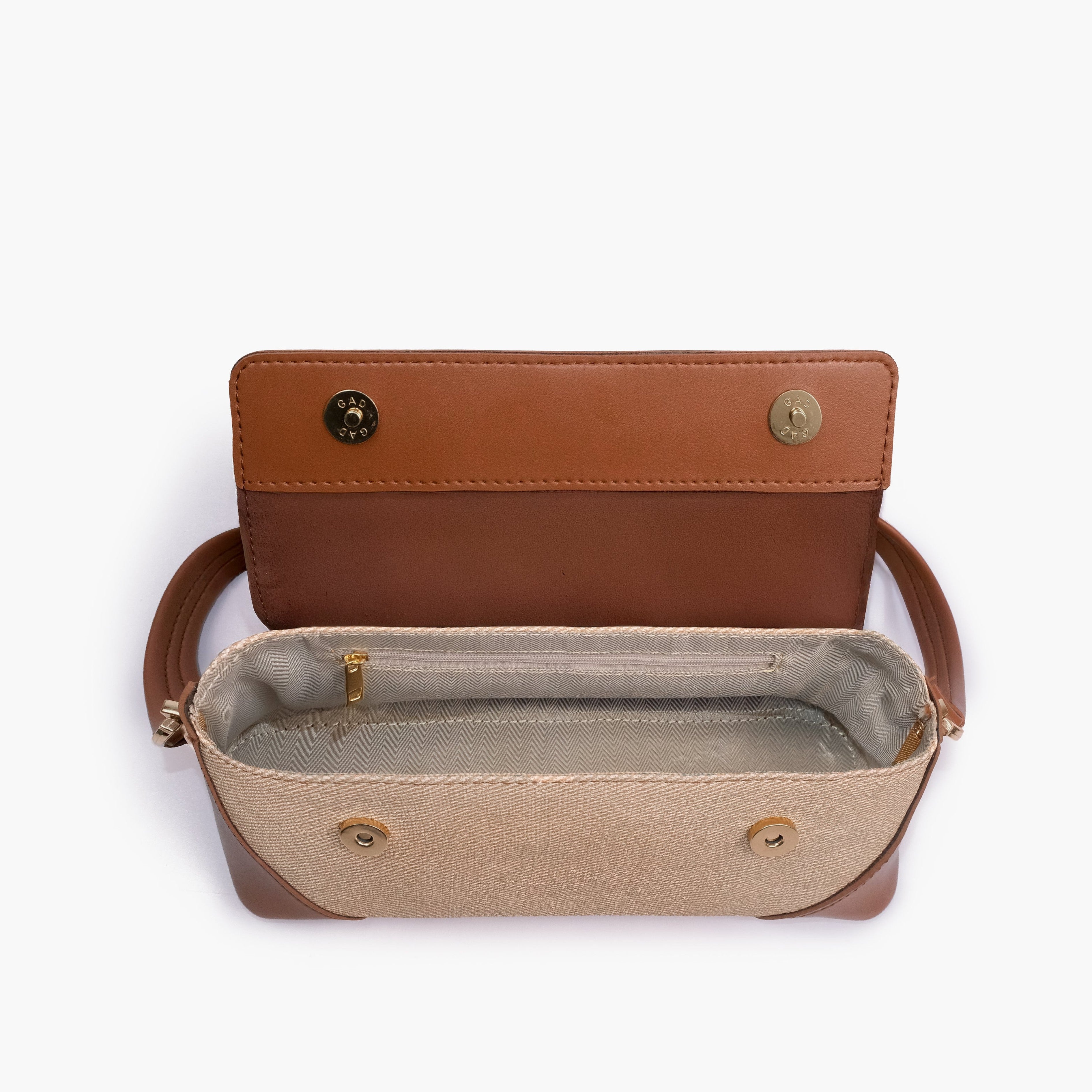 Brown baguette shoulder bag