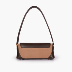 Dark brown baguette shoulder bag