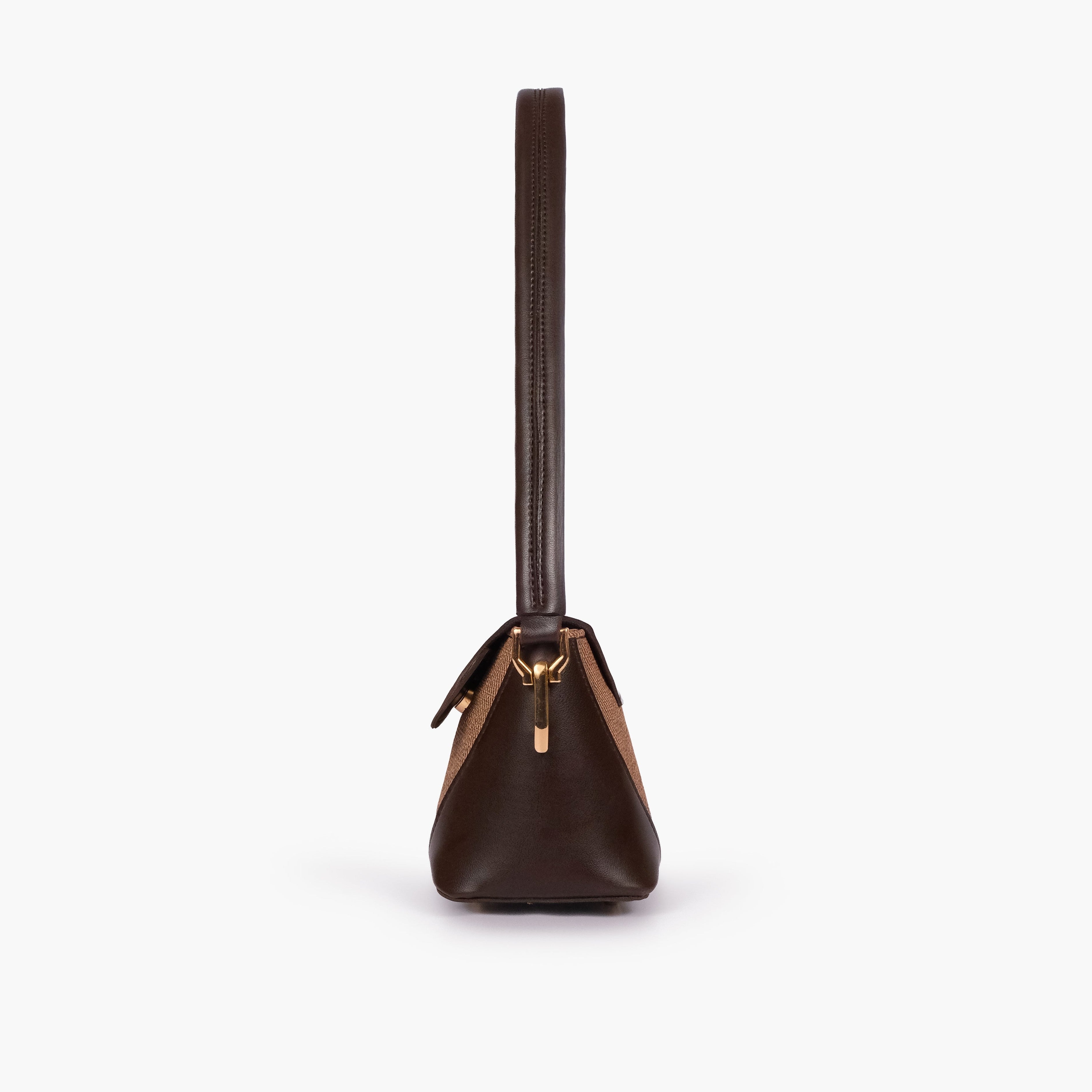 Dark brown baguette shoulder bag