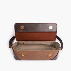 Dark brown baguette shoulder bag