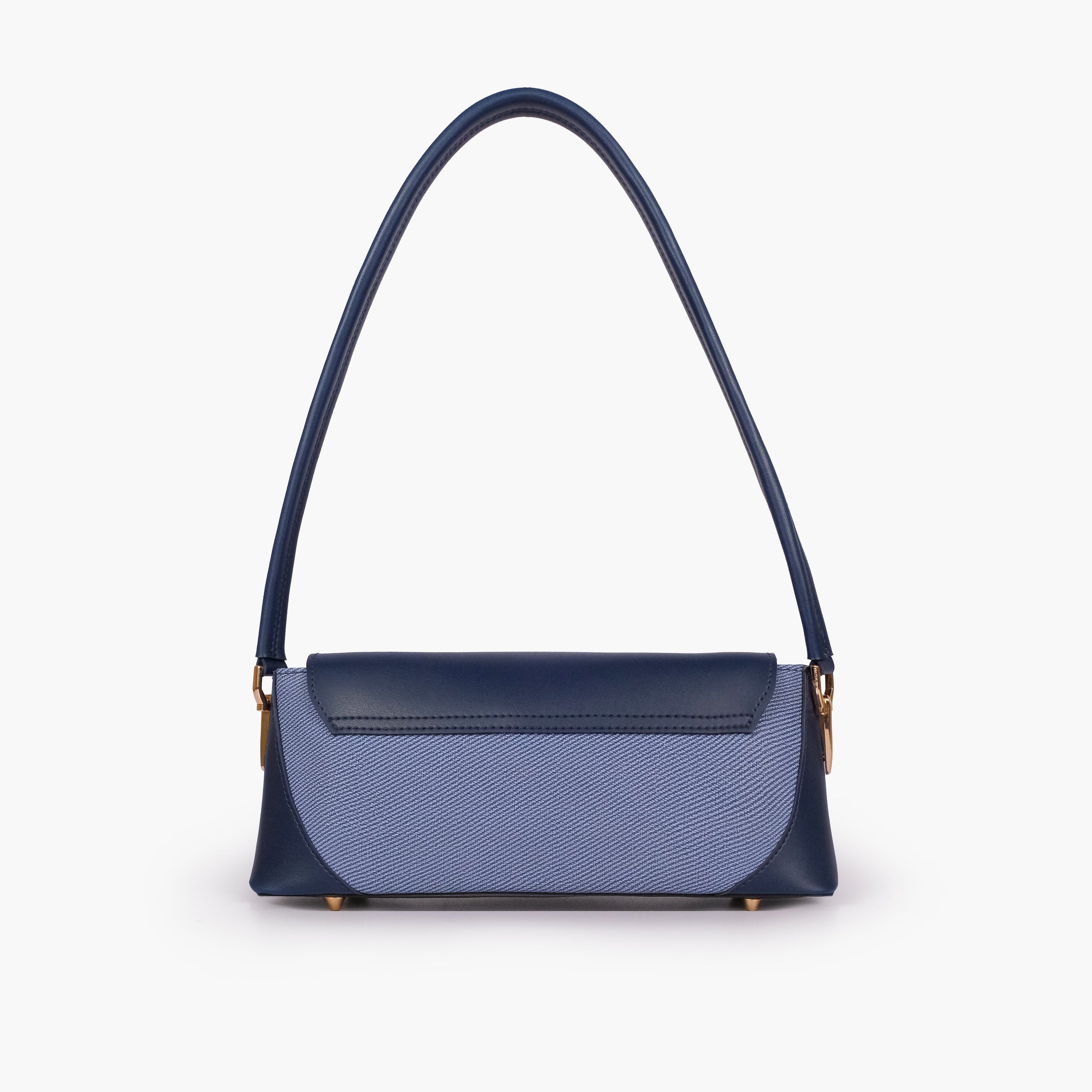Blue baguette shoulder bag