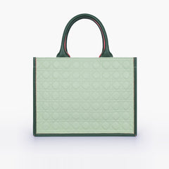 Army green box tote bag