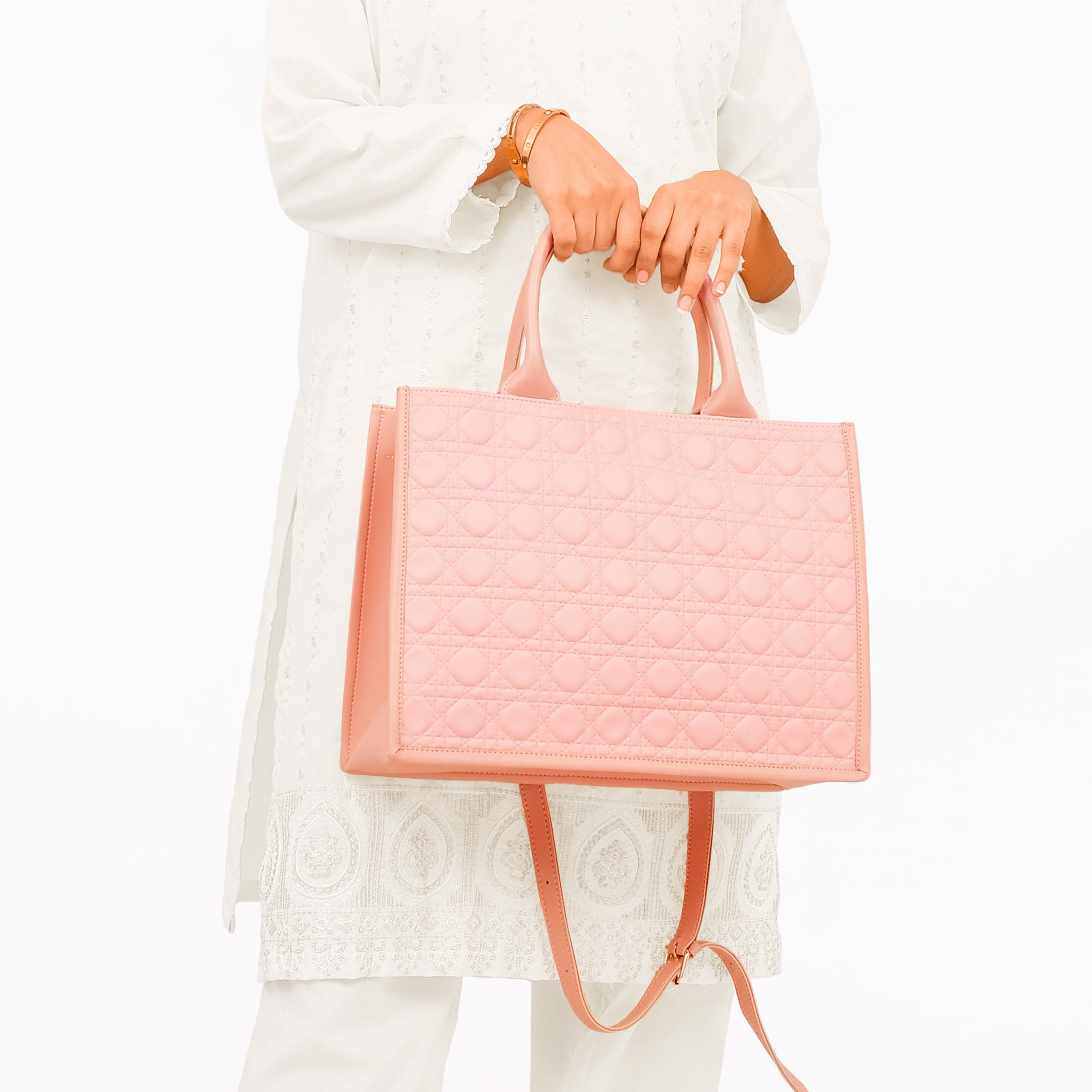 Peach box tote bag