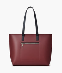 Burgundy long handle tote bag