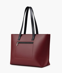 Burgundy long handle tote bag