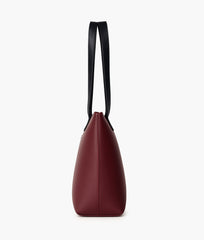 Burgundy long handle tote bag