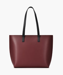 Burgundy long handle tote bag