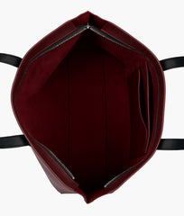Burgundy long handle tote bag
