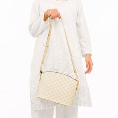 Off-white checkered dome cross-body bag