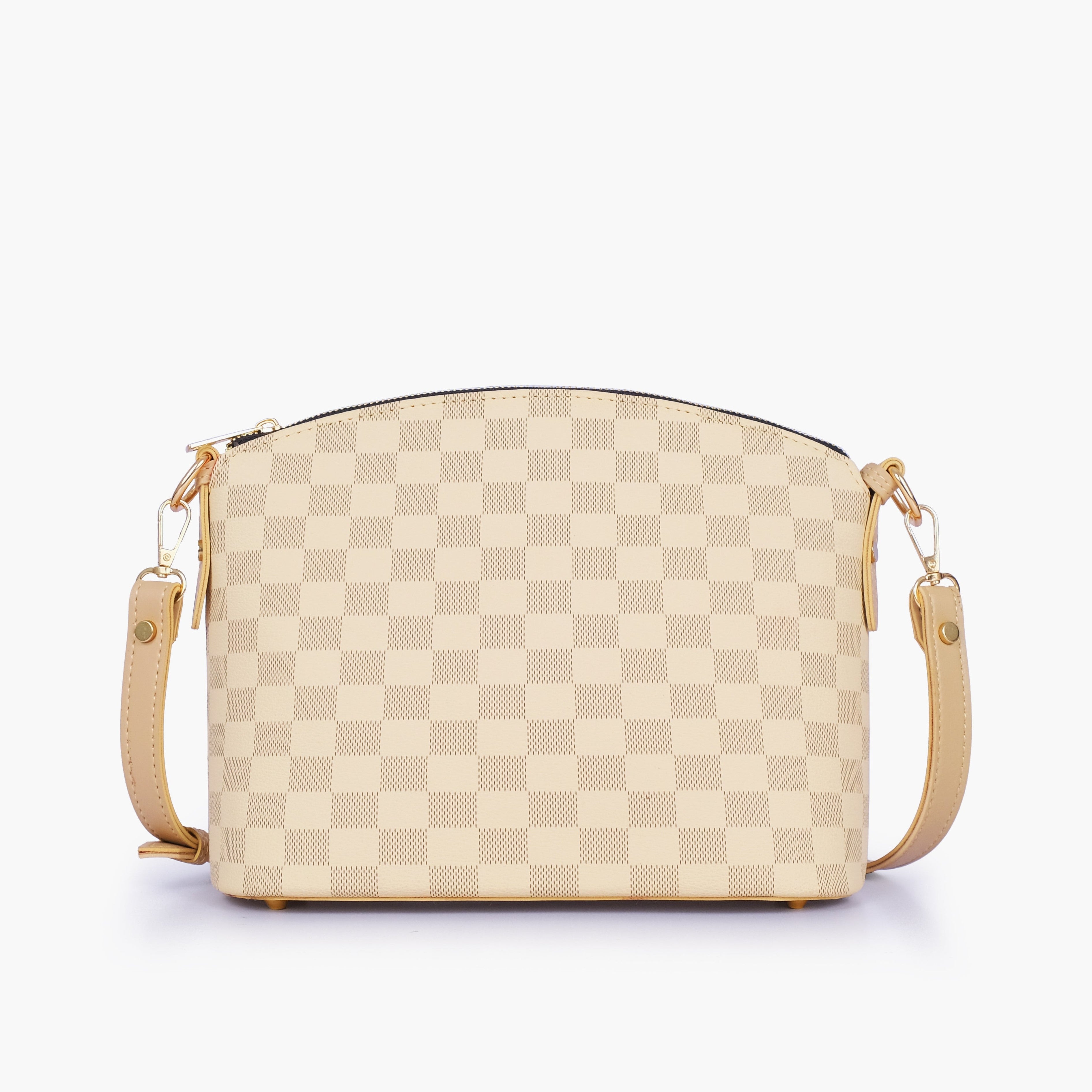 Off-white checkered dome cross-body bag