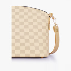 Off-white checkered dome cross-body bag