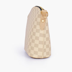 Off-white checkered dome cross-body bag