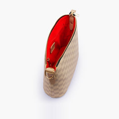 Off-white checkered dome cross-body bag