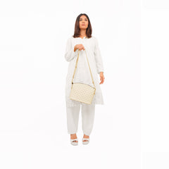 Off-white checkered dome cross-body bag