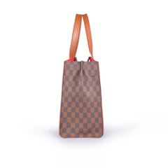 Dark brown checkered multi compartment satchel bag