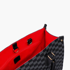 Black checkered everywear handbag