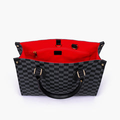 Black checkered everywear handbag
