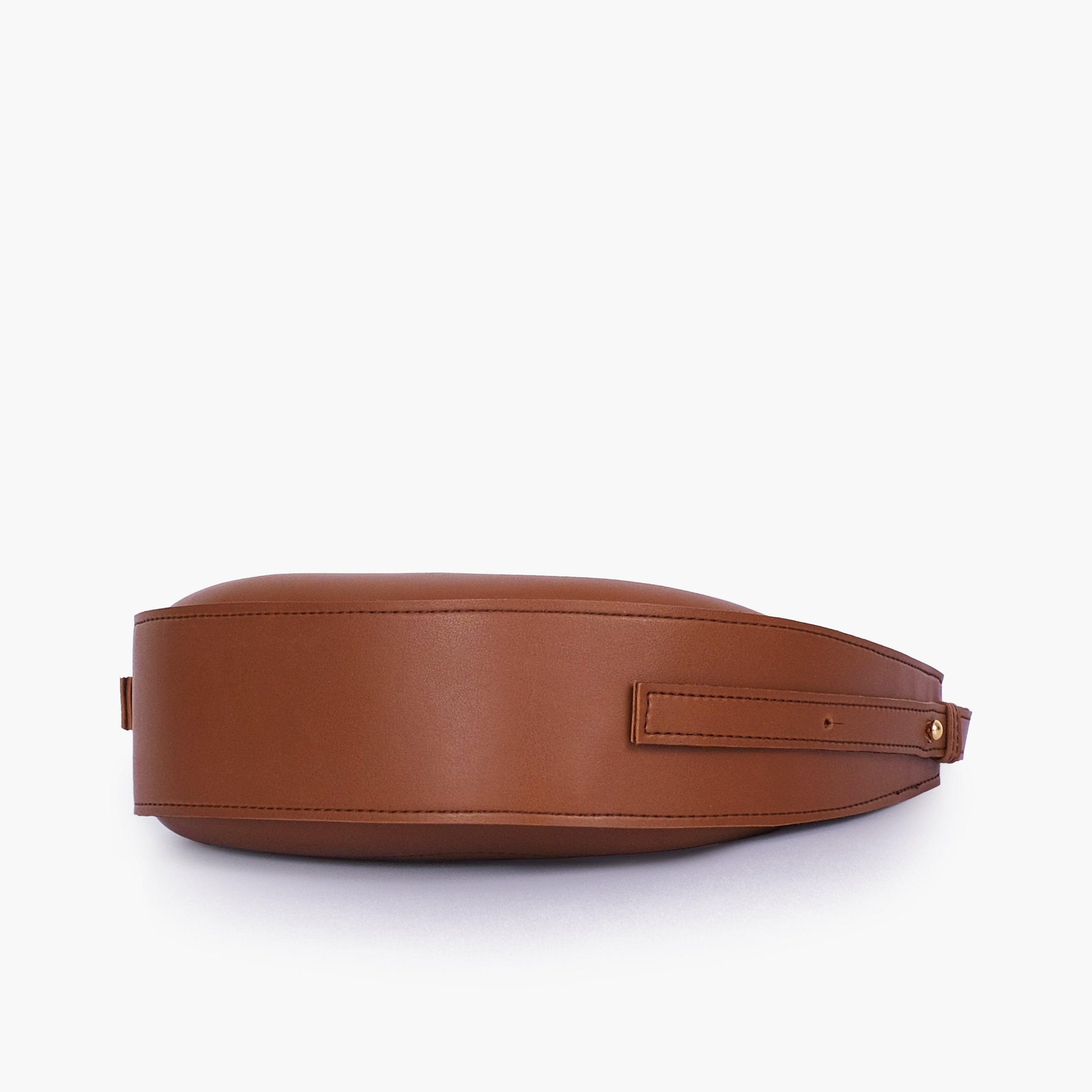 Brown crescent hobo bag