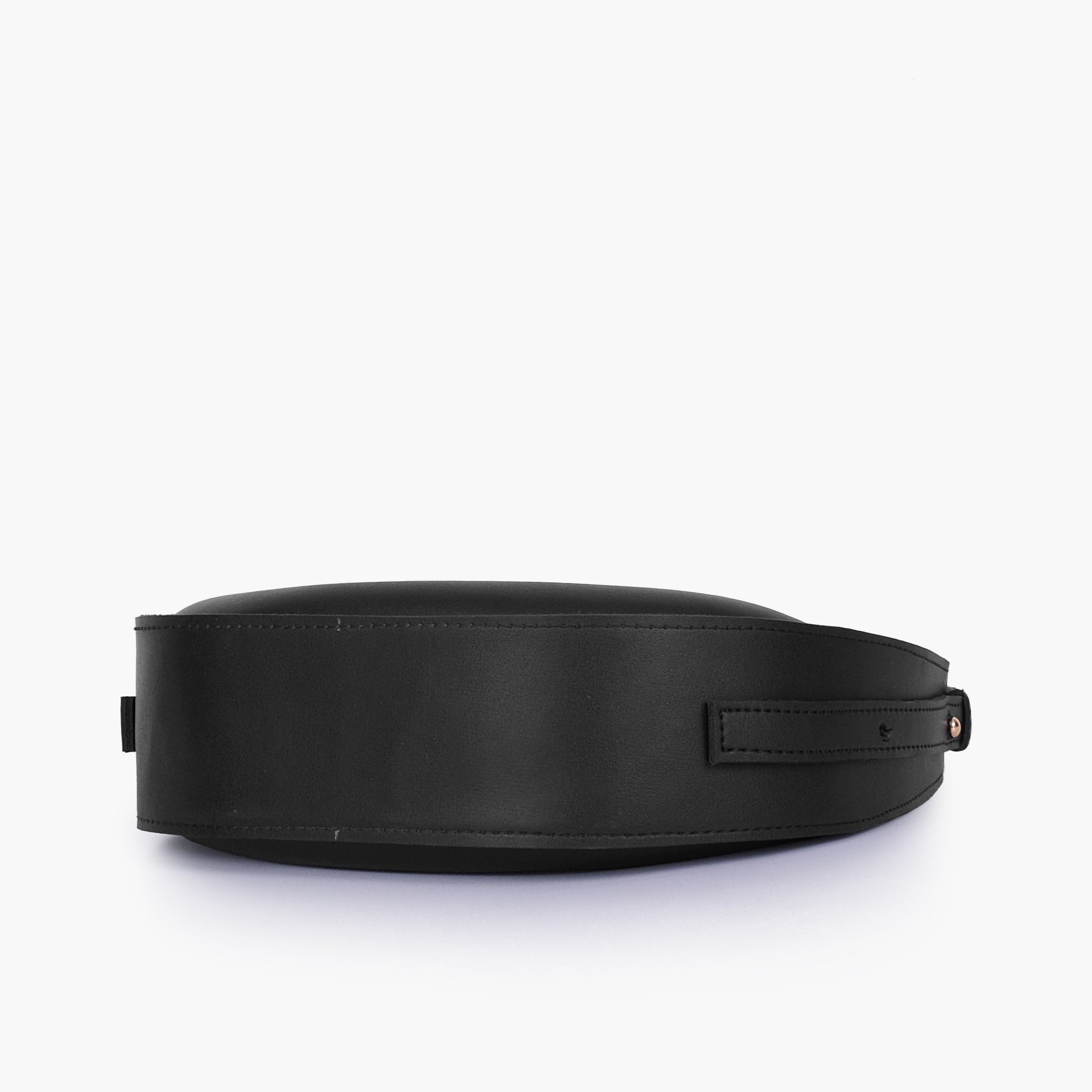 Black crescent hobo bag