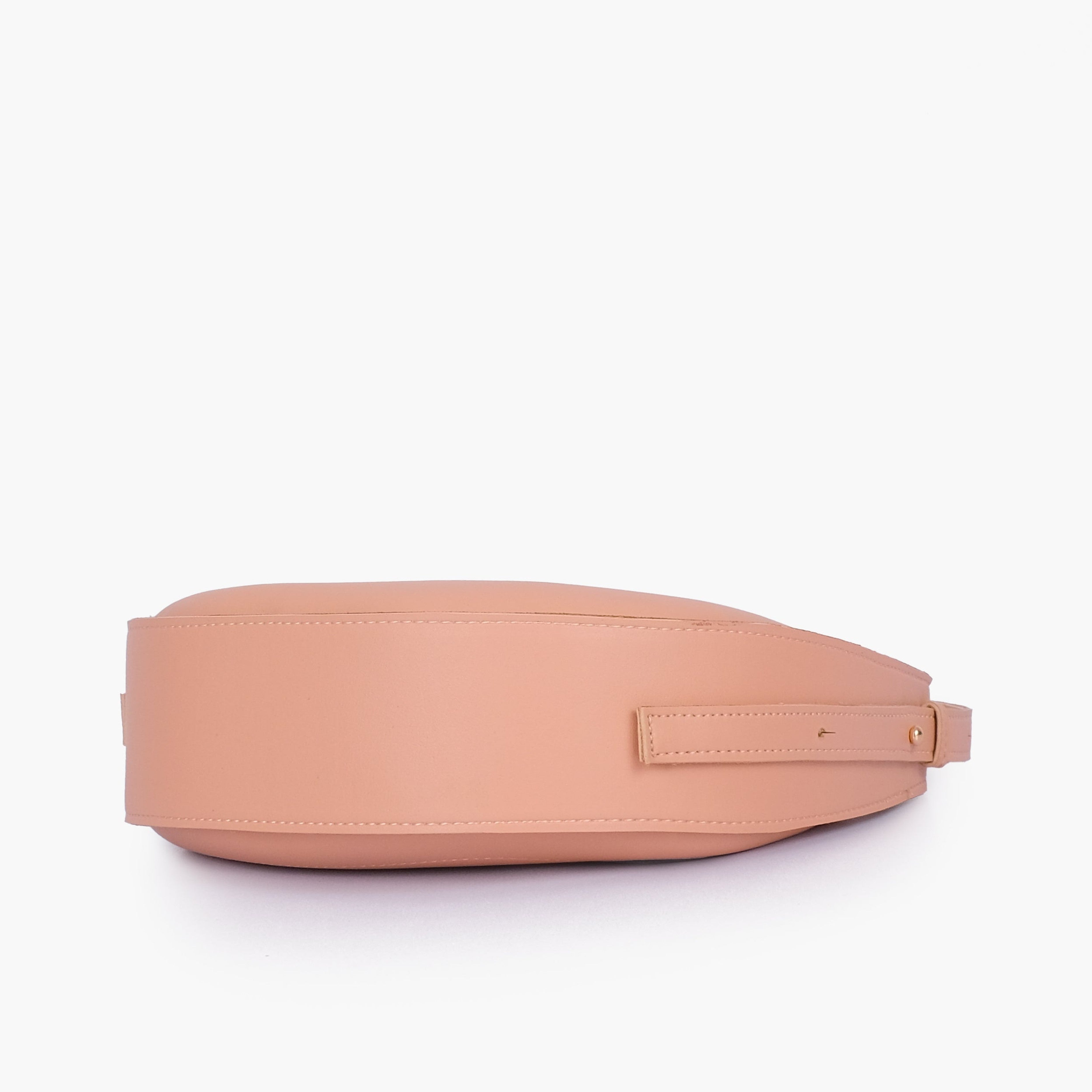 Peach crescent hobo bag