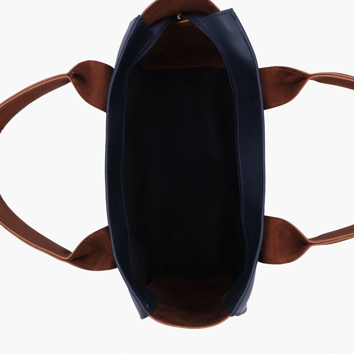 Blue chain handle tote