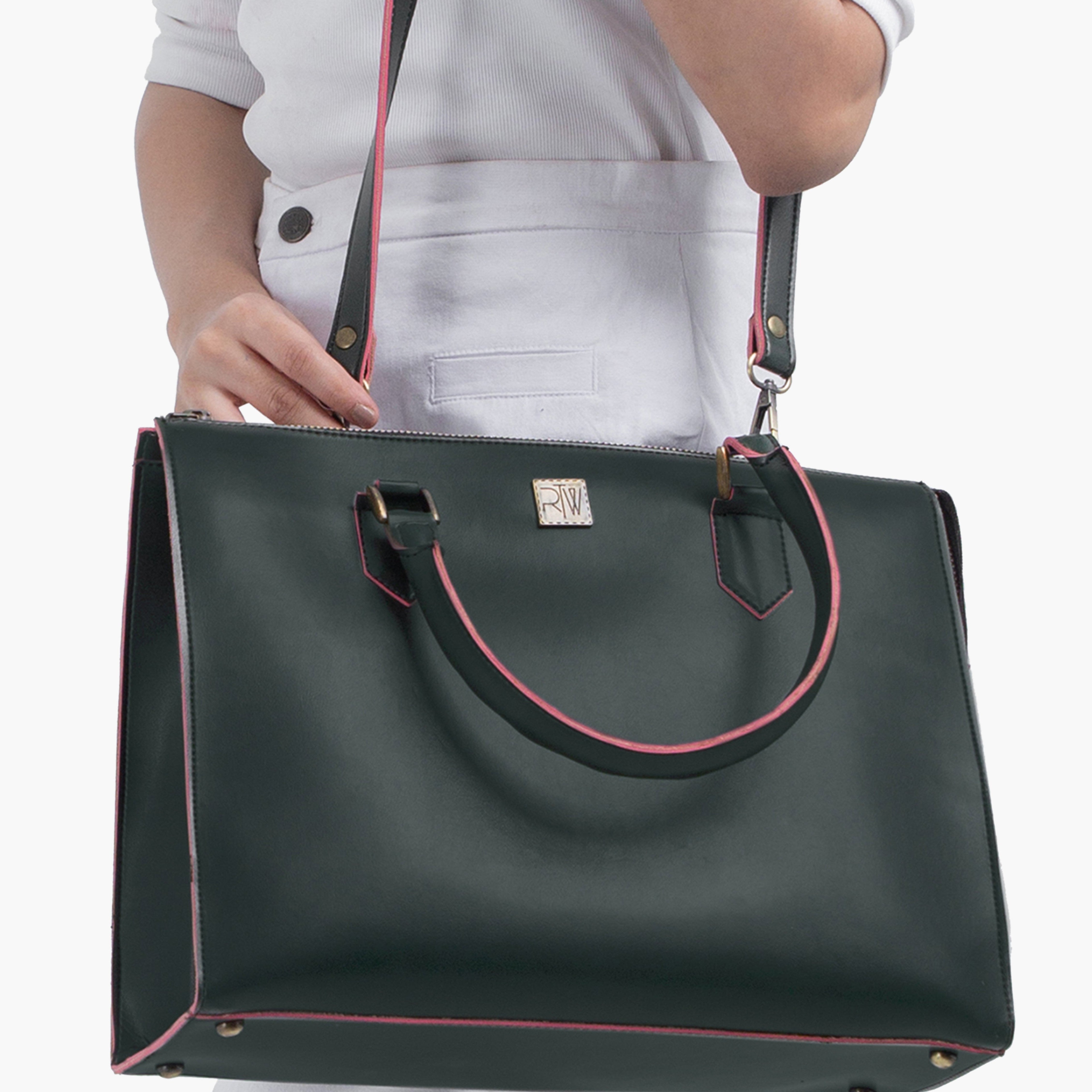 Army green workplace handbag