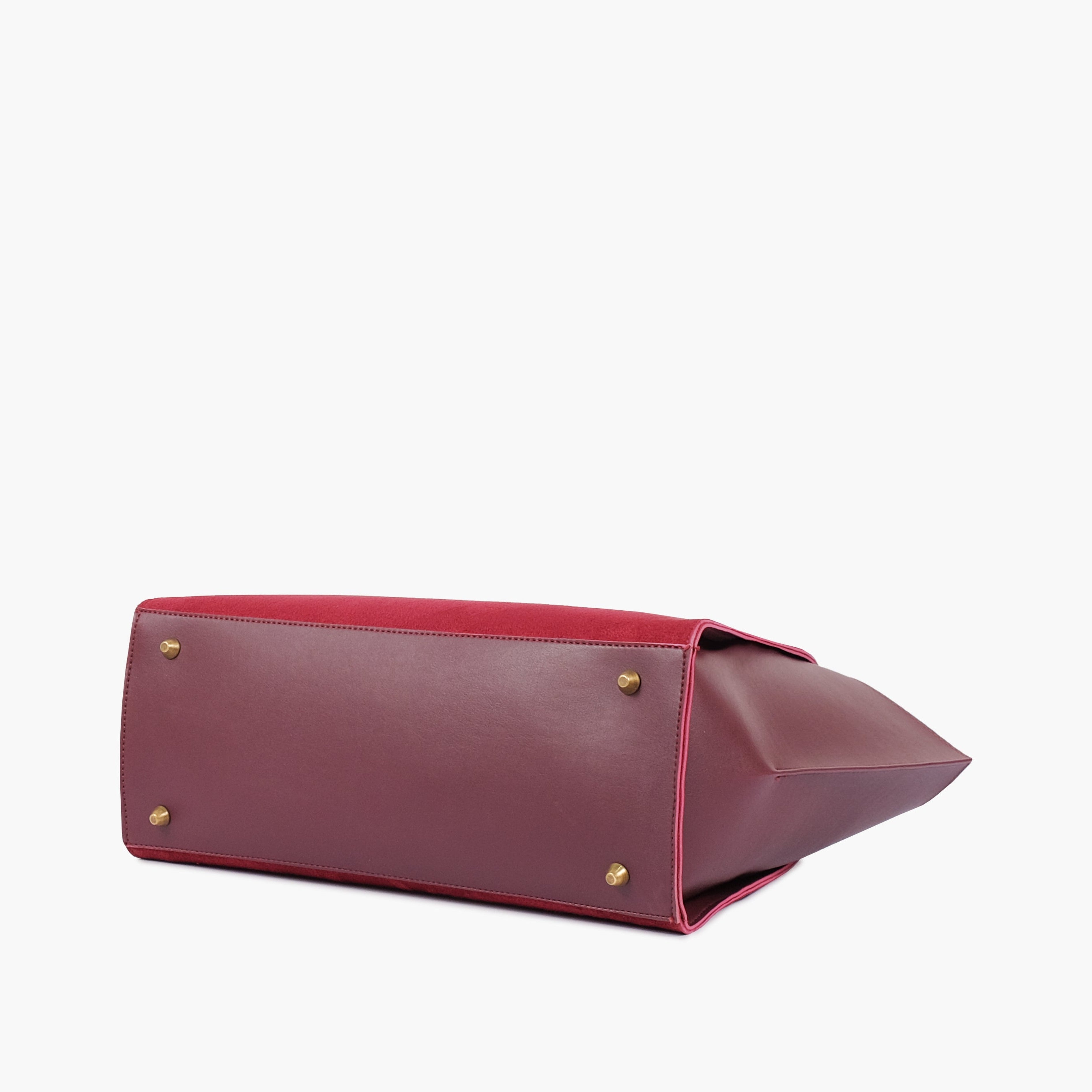 Burgundy suede classic tote bag