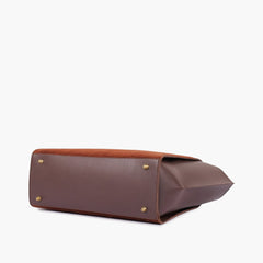 Dark brown suede classic tote bag