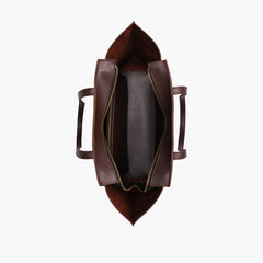 Dark brown suede classic tote bag