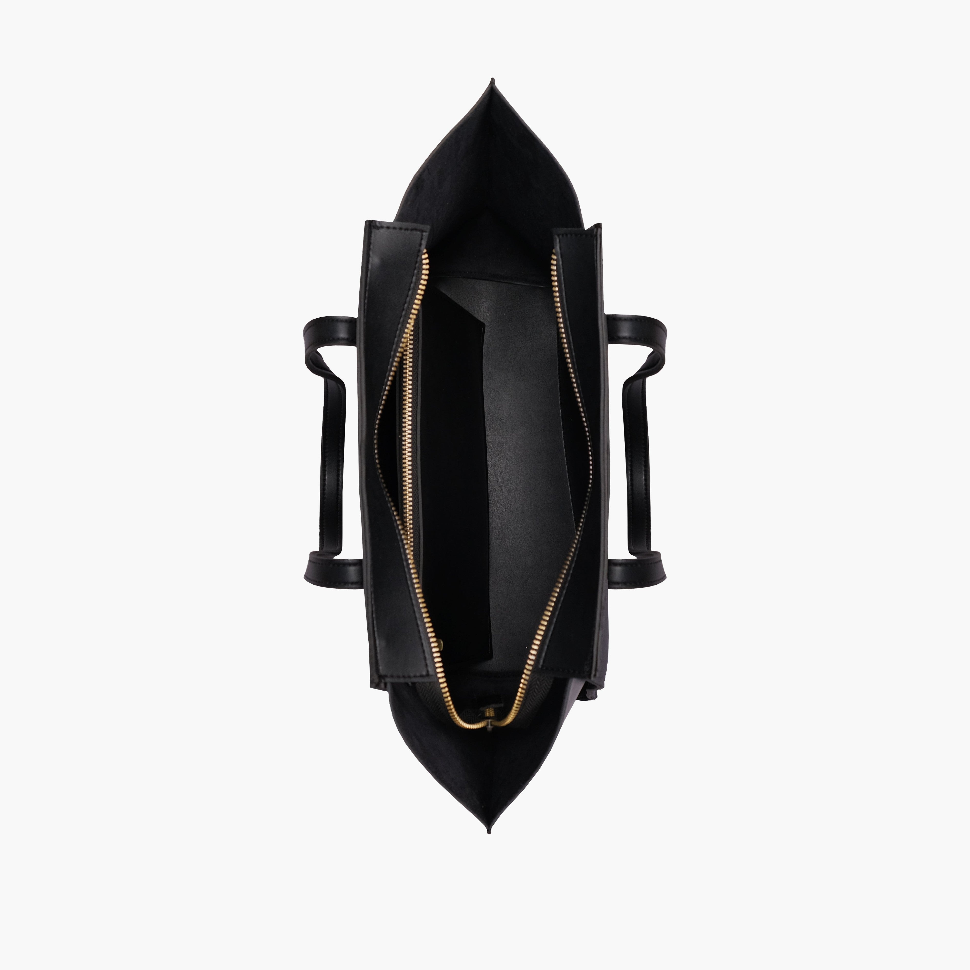Black suede classic tote bag