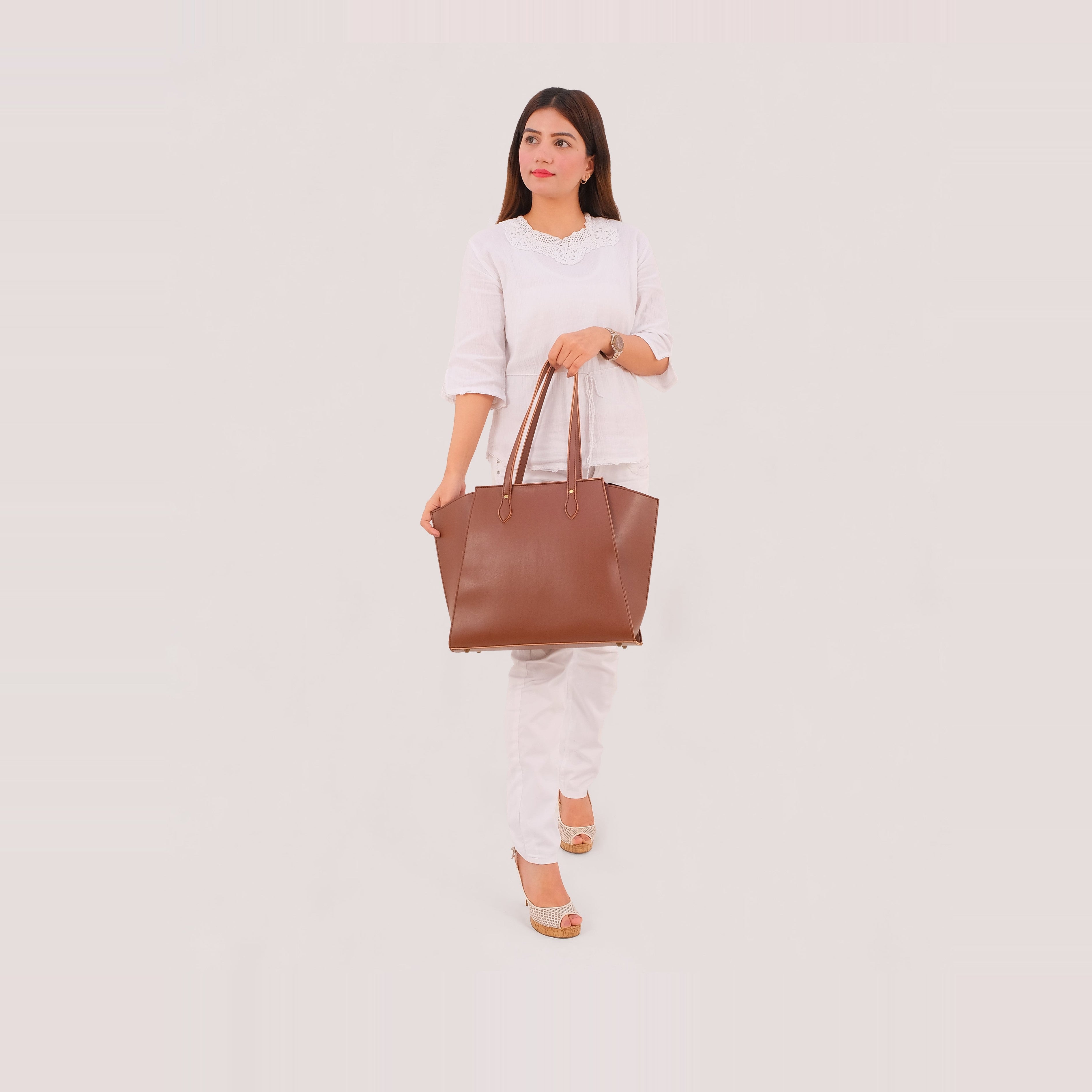 Brown classic tote bag