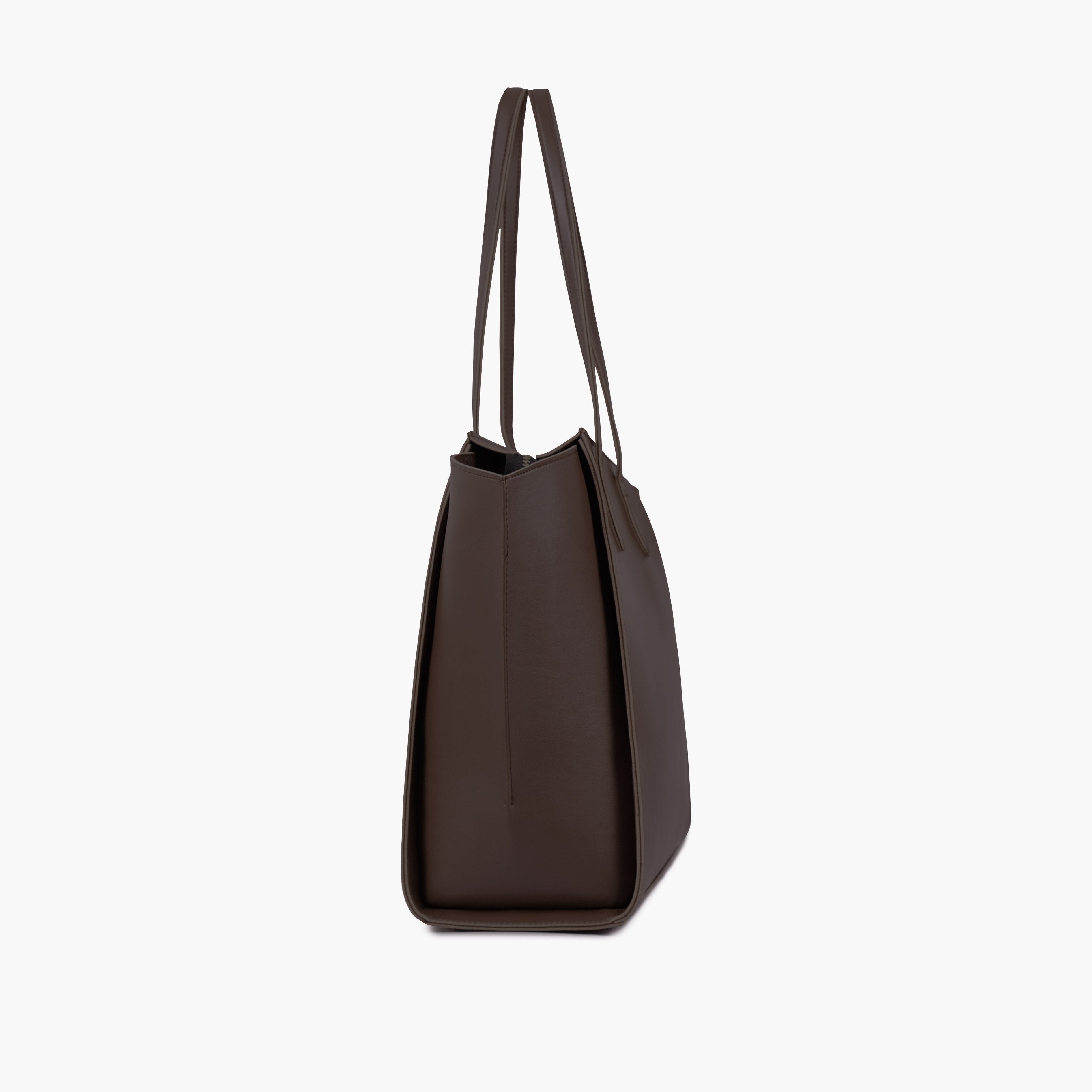 Dark brown classic tote bag