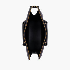 Black checkered on-the-go handbag