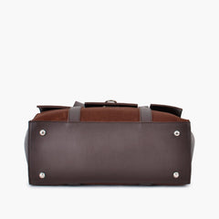 Dark brown suede carry-all satchel bag