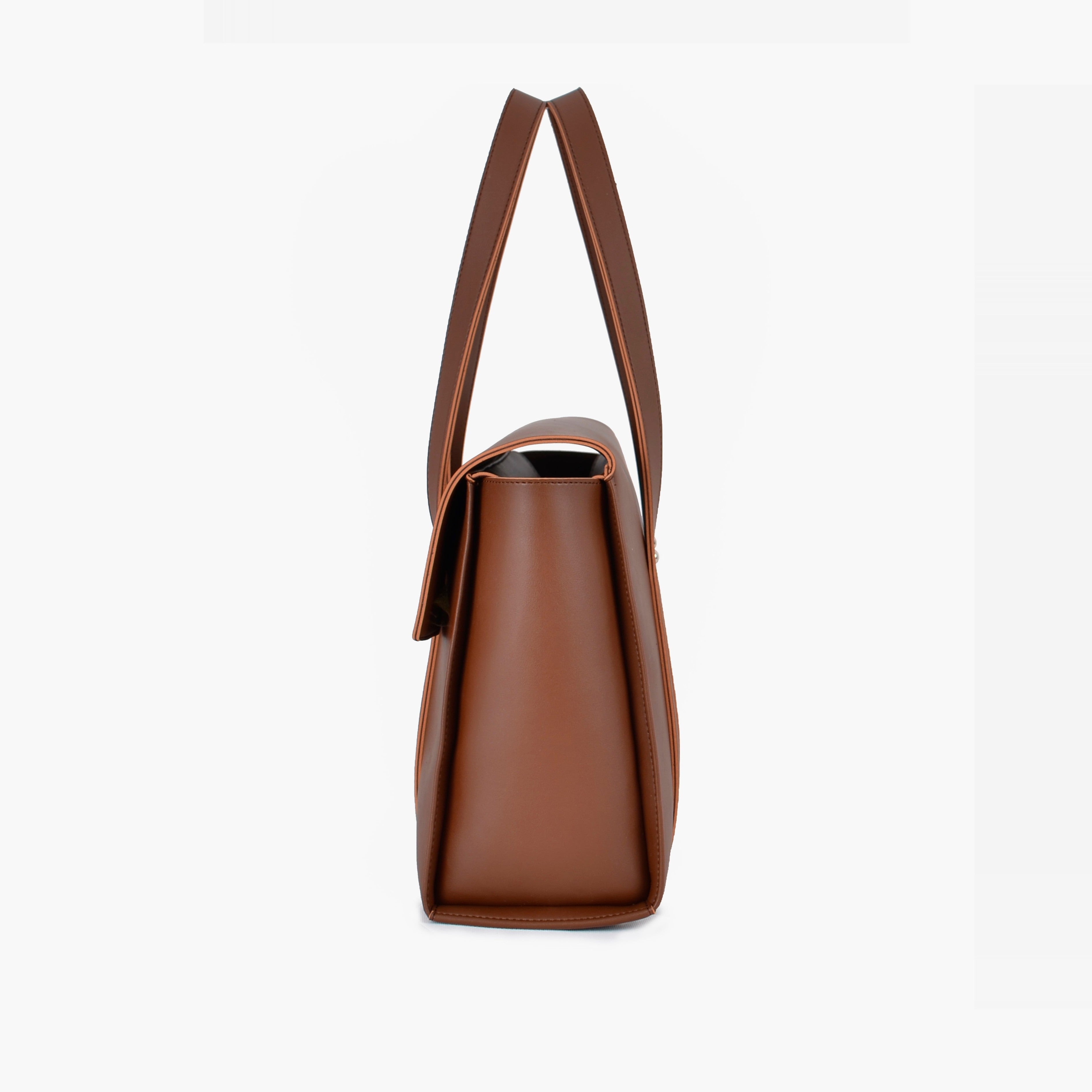 Brown carry-all satchel bag
