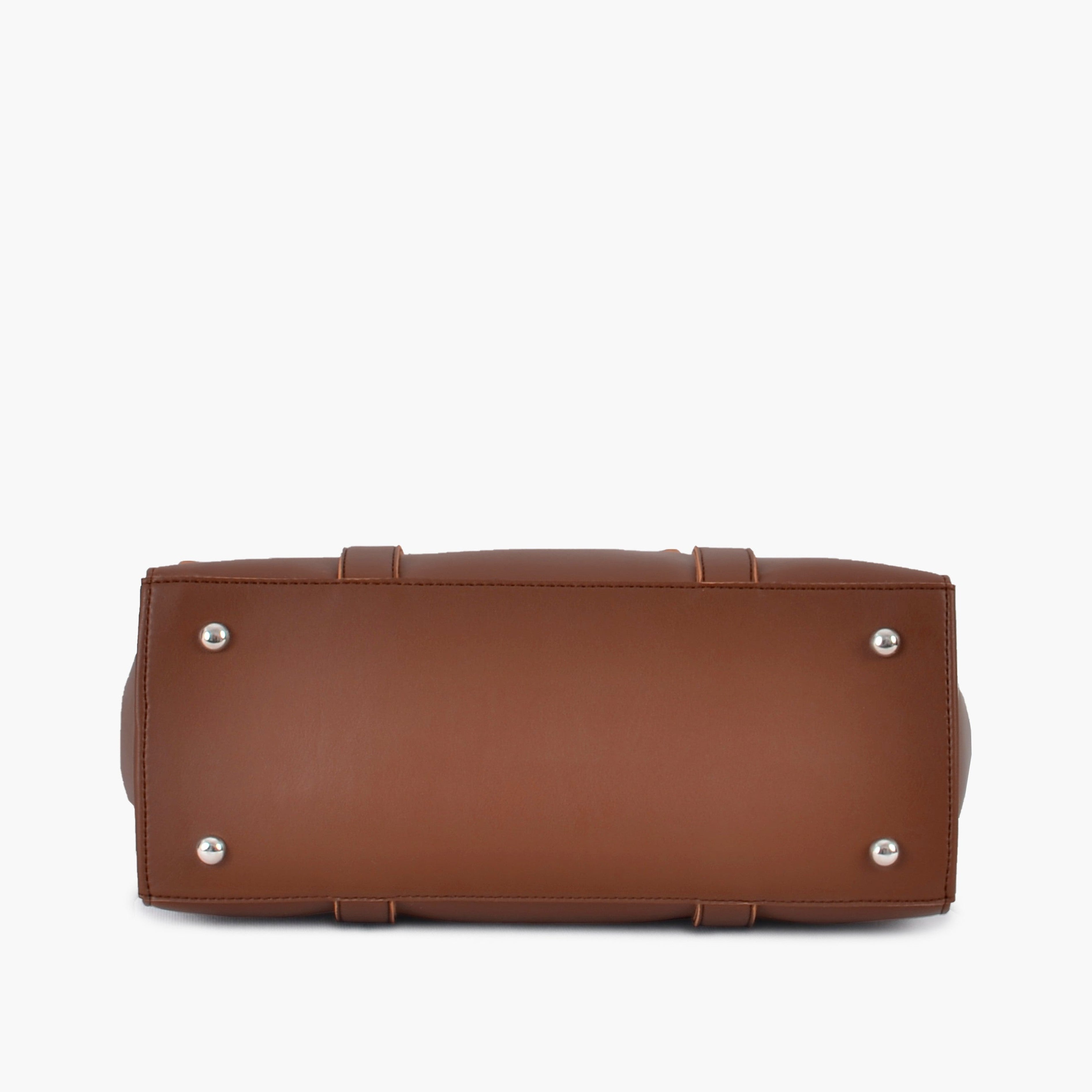 Brown carry-all satchel bag