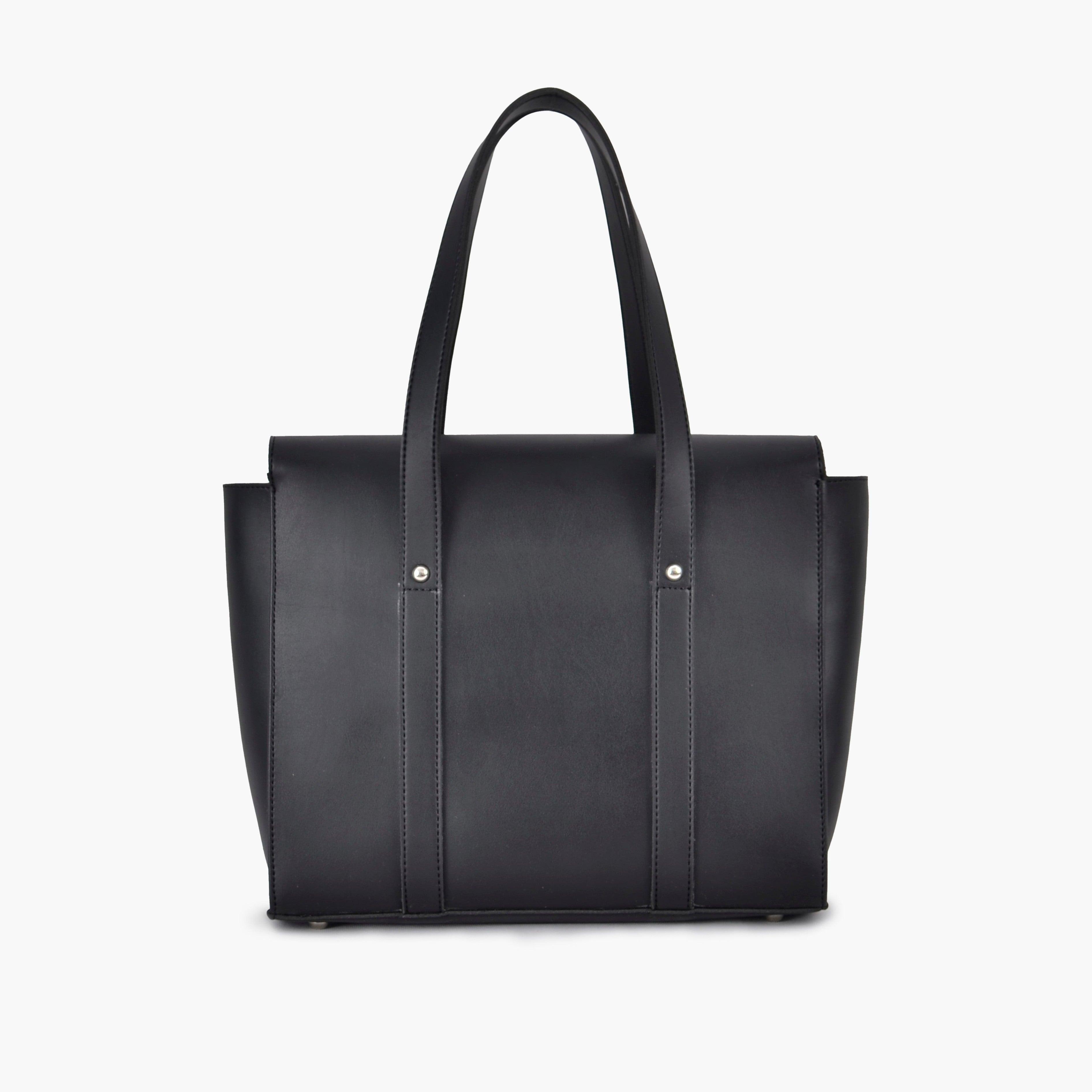 Black carry-all satchel bag