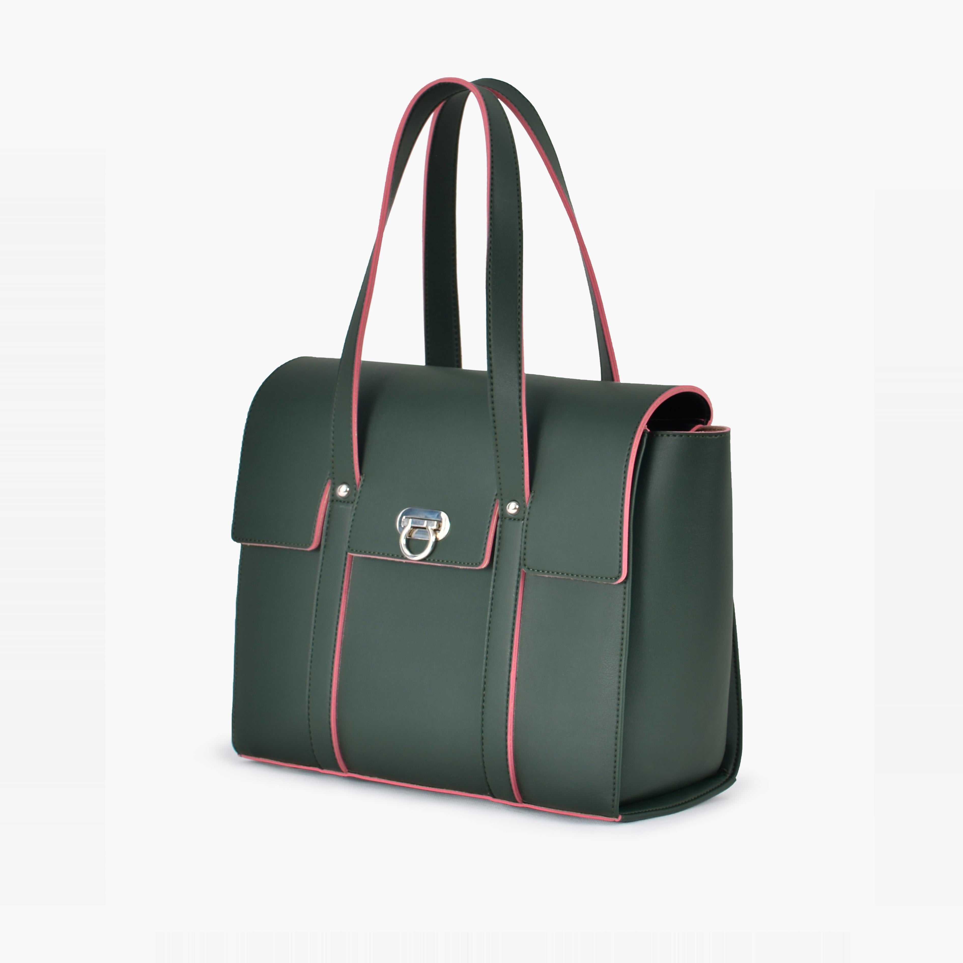Army green carry-all satchel bag